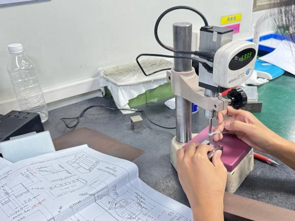 Dimensional verification of a precision part against the customer technical drawing